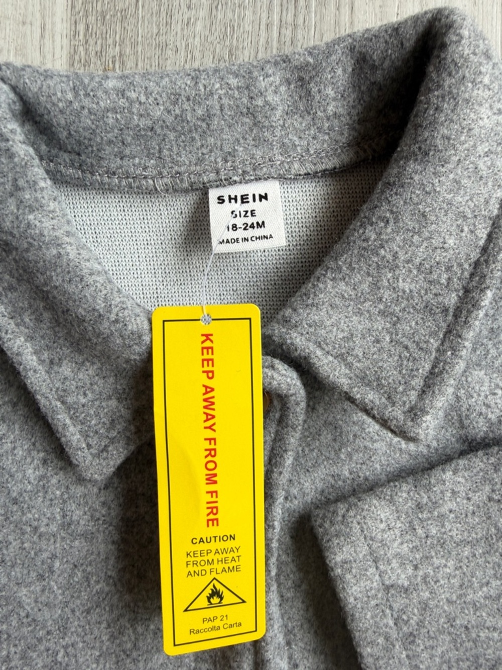 SHEIN Gray Girls' Pea Coat - Picture 5 of 6